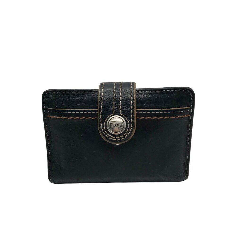 Fossil Black Vintage Double Snap Wallet